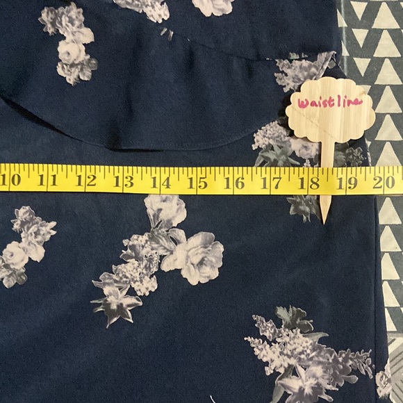 Lucky Brand blue Dress size M. Ruffle collar on one side & strap on the other. - Picture 8 of 8